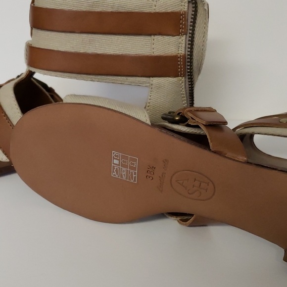 Ash leather & canvas gladiator sandals - Picture 3 of 3